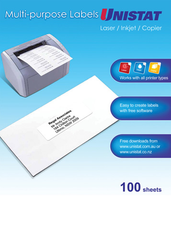 Unistat Laser, Inkjet & Copier Labels Pack of 100